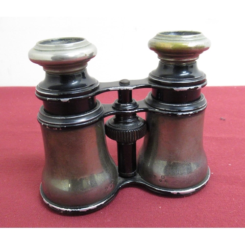 13 - Pair of late Victorian silver hallmarked opera glasses, London 1900, makers mark WC
