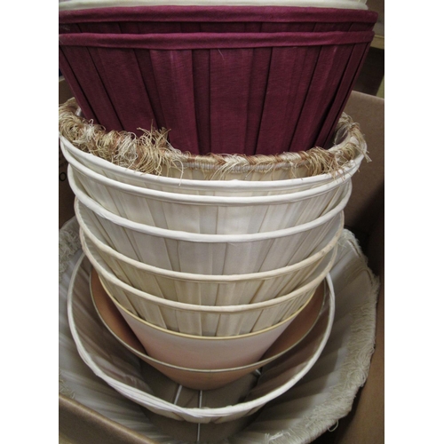 42 - Eleven pleated cotton and other standard lamp shades (2 boxes) estimate