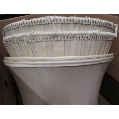 42 - Eleven pleated cotton and other standard lamp shades (2 boxes) estimate