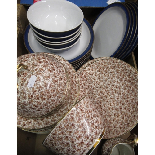 63 - Denby part dinner service and an early 20th C chintz pattern dinner service with two muffin dishes a... 