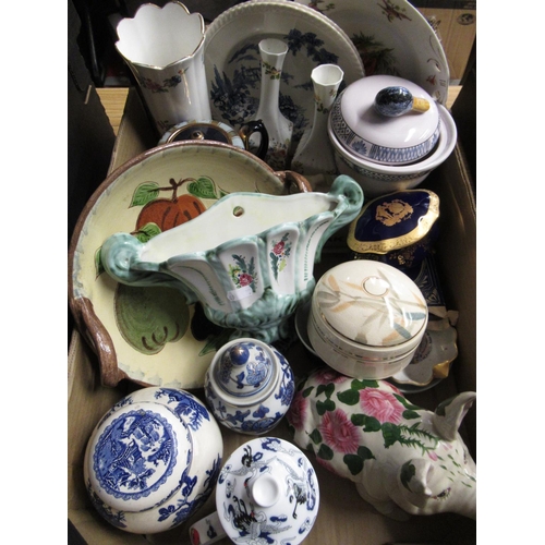 71 - Wemyss style pig, pair of Aynsley Cottage Garden posy vases and other decorative ceramics