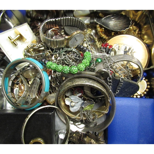 73 - Costume jewellery including bracelets, powder compacts, necklaces watches etc.