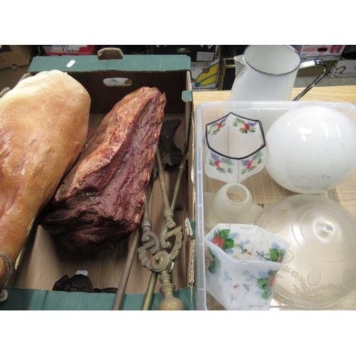 78 - 1950's composition butchers displays of joints of meat, a Gamers cider woodpecker, three piece brass... 