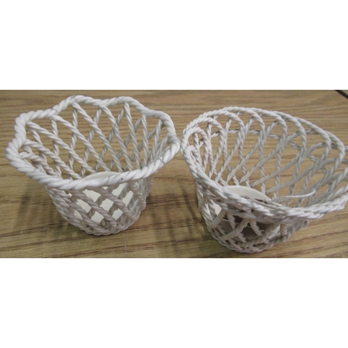 83 - 19th C Creamware basket with impressed number 2078/60 and a similar basket (2)