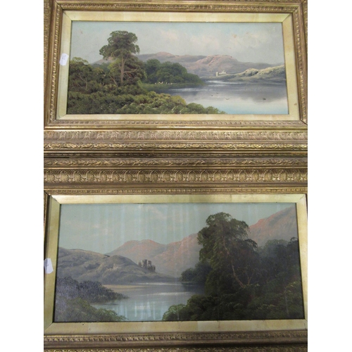 95 - Englsh School late 19th C, pair of Highland Landscapes, oil on board  36cm x 59cm (2)