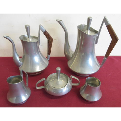 99 - 1960's style Indonesian Bankatin aluminium coffee and tea service