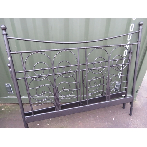 434 - Black metal framed double bedstead