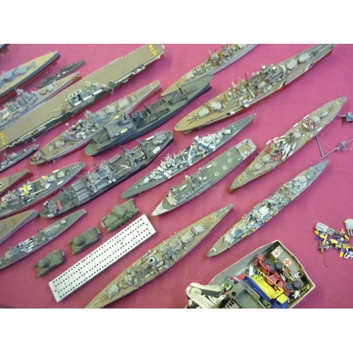 137 - Large collection of Airfix and other similar kit form naval battle ships, carriers etc