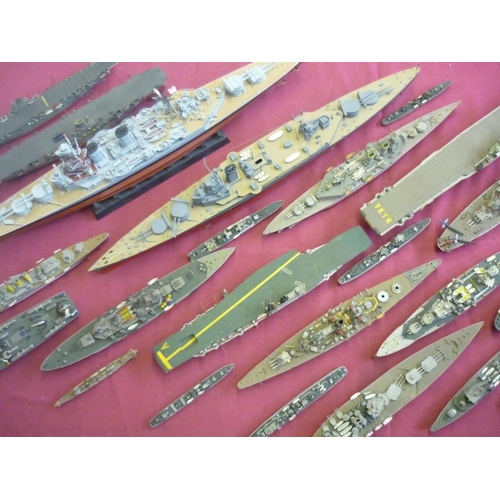 137 - Large collection of Airfix and other similar kit form naval battle ships, carriers etc