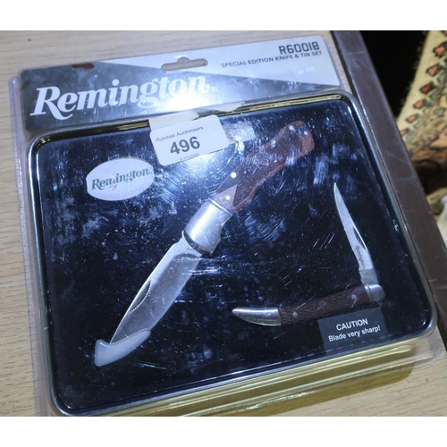 113 - Boxed as new Remington Special Edition Knife And Tin Set R60018