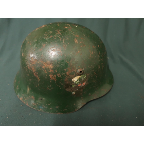 82 - Unusual rare WWII civil defense helmet with remnants of decal with liner