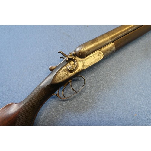 482 - Registered Firearms Dealer Only - English 12 bore side by side hammer gun with 30 inch Damascus barr... 