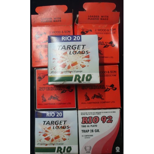 521 - 75 12 bore Rio 20 and Rio 92 trap shotgun cartridges and approximately 75 J Wood & Son of Driffield ... 