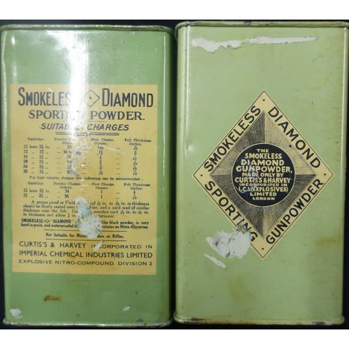 524 - Sealed tin of Diamond Sporting Smokeless Gunpowder and a similar part tin (certificate required)