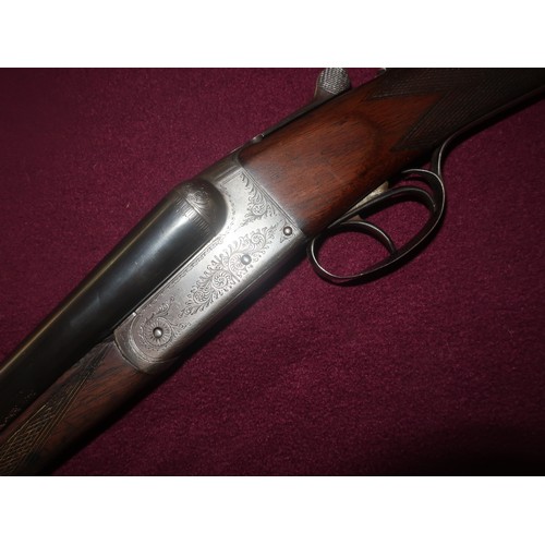 454 - 20 bore Charles Playfair & Co of Aberdeen side by side shotgun with 28 inch barrels and 14 1/2 inch ... 
