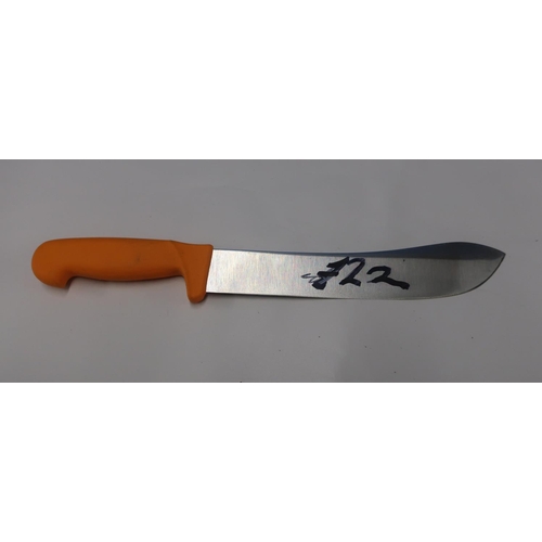 127 - Modern machete type knife with composite grip and frog sheath