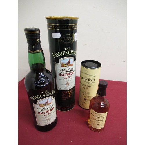 137 - The Famous Grouse Vintage Malt Whisky 1989, Aged 12 years, 70cl 40%vol, in tin tube, & The Balvenie ... 