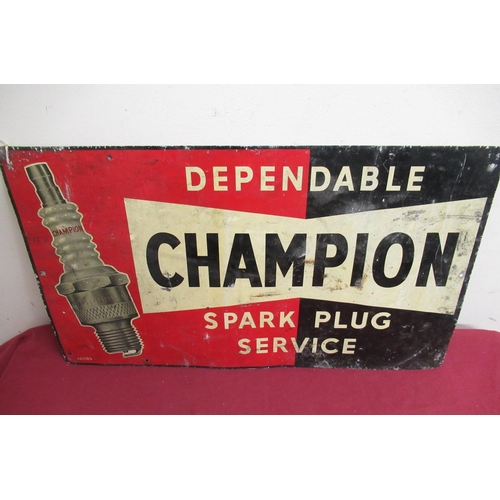 95 - Champion Spark Plug Service tin sign, numbered 62/1/D3,  59cm x 33cm