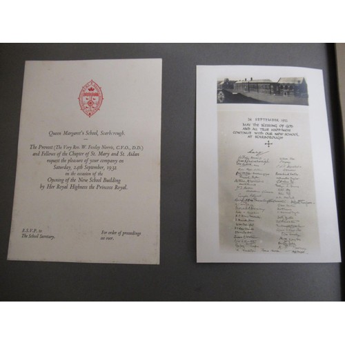 84 - Of Scarborough Interest-Queen Margaret's School two albums containing ephemera including laying of t... 