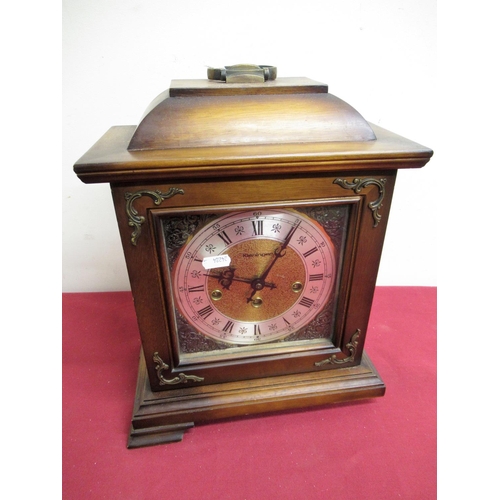 20 - 20th C Kieninger mahogany cased Georgian style bracket clock, bass dial with silvered chapter and ma... 