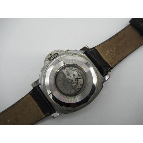 54 - Gent's automatic fashion watch in plated case and subsidiary dials