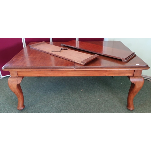 258 - Victorian mahogany rectangular wind out extending dining table with two additional leaves, W120cm, L... 