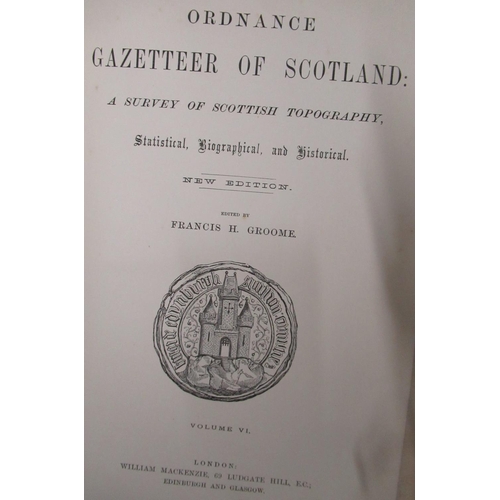 278 - Ordnance Gazetteer of Scotland, in six volumes, blue cloth gilt published, London 1893 with maps and... 