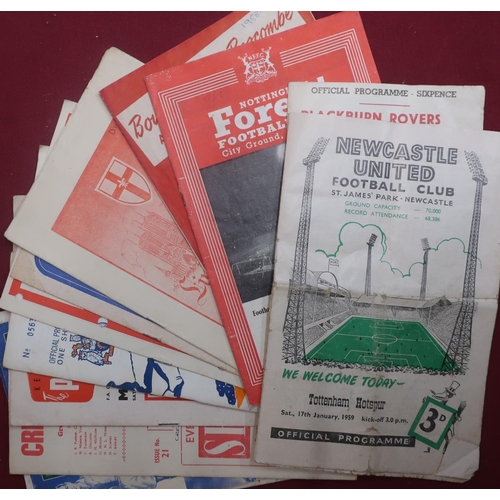 389 - Small collection of post 1950 football programmes including 1951 FA cup final Blackpool Vs Newcastle... 