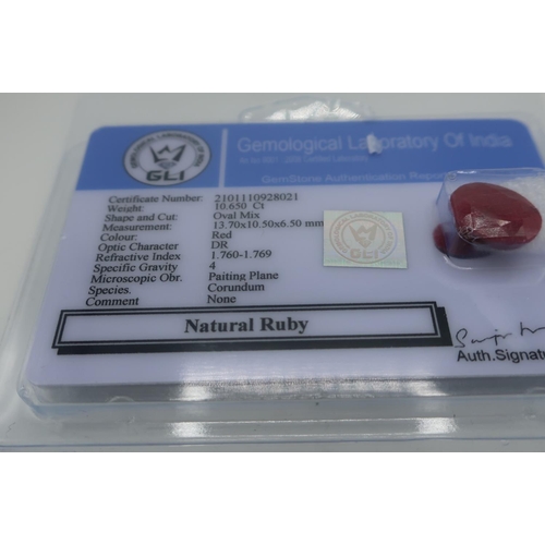 445 - 10.65 certified colour enhanced ruby gemstone