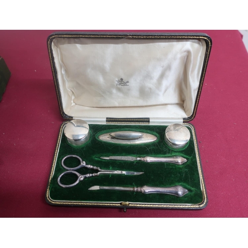 466 - Cased Mappin & Webb silver manicure set, Birmingham 1914