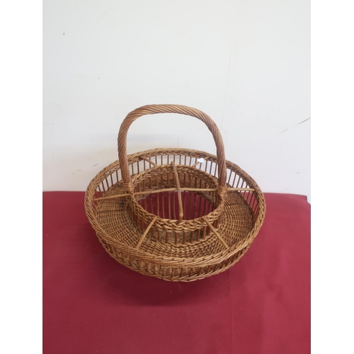 516 - 1960s Coracle picnic set in wicker basket and a later picnic set