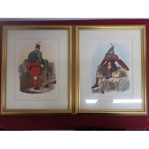 520 - A set of twelve 19th C style prints depicting Scottish clan tartans