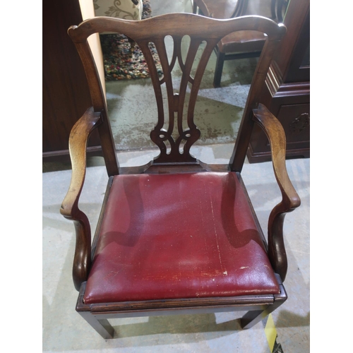 225 - 19C Mahogany broad seated armchair with drop-in seat