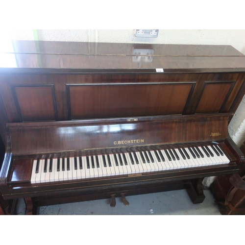 234 - Upright mahogany piano by C Bechstein of Berlin retailed by Olderson & Brentnal Ltd of Newcastle upo... 