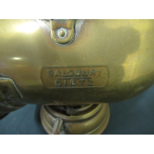 21 - Salsbury Dietz large brass car lamp, H34cm