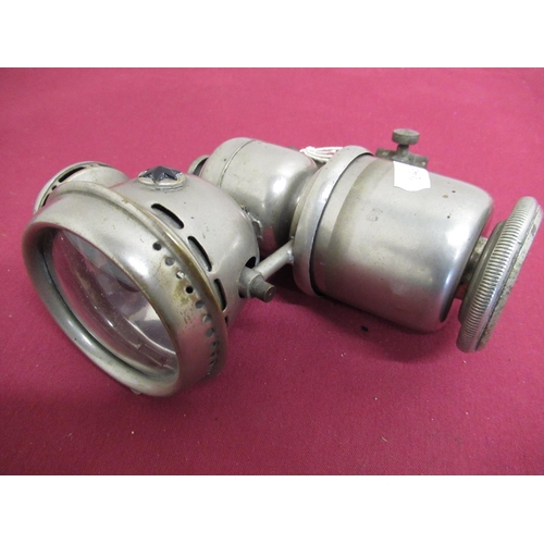 23 - Parkers Neptune acetylene cycle lamp in polished metal finish, H18cm