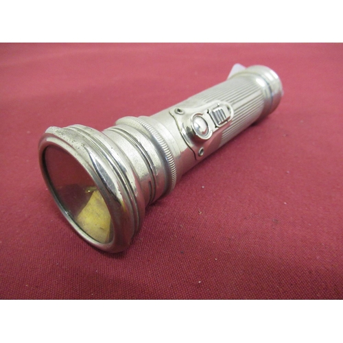 32 - Pifco Empire Made vintage torch in polished metal finish (lacking bulb holder), H14cm