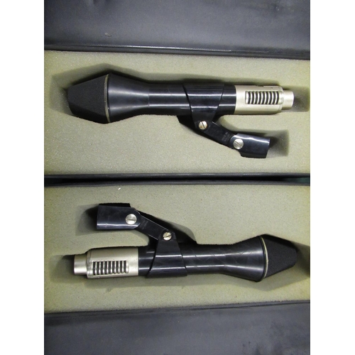 103 - Matched stereo pair of AKG D202E1 two-way cardioid dynamic microphones in semi hard cases (2)