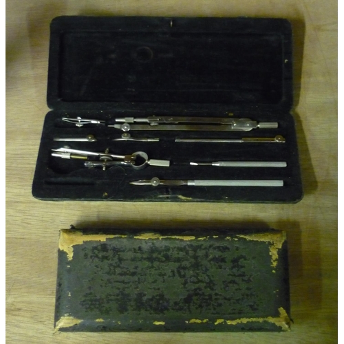 201 - Two cased sets of chromed drawing instruments