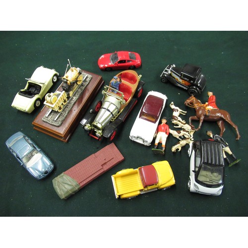 191 - Modern Corgi die-cast Chitty Chitty Bang Bang, a Lilliput Lane mounted model of 'The Rocket', and a ... 