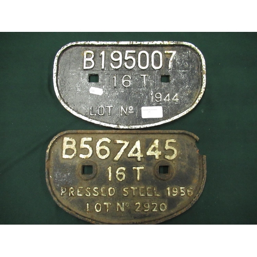 51 - Two wagon plates, dated 1944 and 1956 (2)