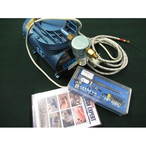 55 - Model makers airbrush and compressor with DVD instructions