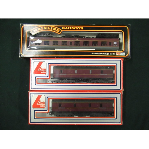 66 - Three OO gauge coaches, one Mainline Railways and two Lima