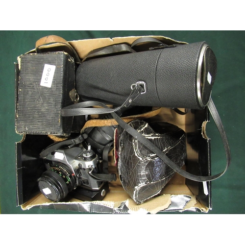 80 - Canon AE1 Program 50mm F 1.8 lens and winder, Minolta SRT303B with Minolta 58mm F2 lens and every re... 