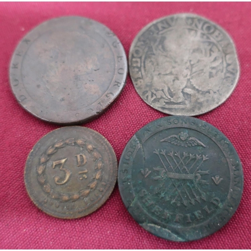 262 - Geo.III cartwheel Penny, 1797, a Geo.III one penny token, Hobson & Son Button Manufacturers of Sheff... 