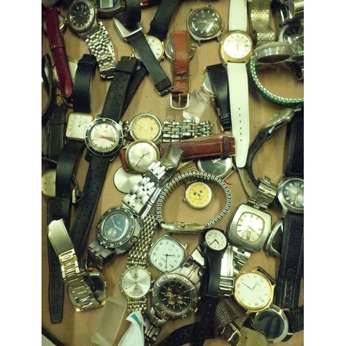 192 - Montine 25 jewel mechanical wristwatch with date, Smiths divers type watch with date, and other mech... 