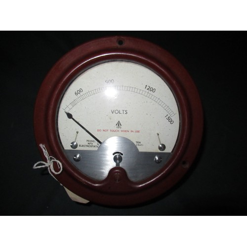 234 - Vintage 1500 volt electrostatic voltmeter, panel mounting