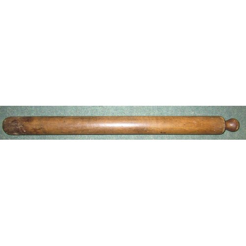 241 - Late 19th century turned oak baton and finial, L38cm