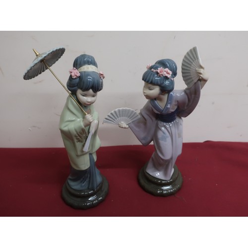 19 - Lladro porcelain figure No 4991 Madame Butterfly and Lladro figure No 4988 Oriental Spring H30cm (A/... 
