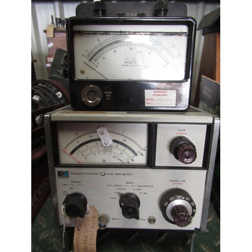 254 - Hewlett-Packard 415E SWR meter and a thermocouple volt meter